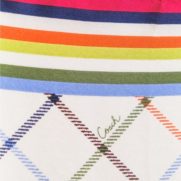 COACH Heritage Plaid Silk Scarf - Picture 4 of 5